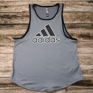 Adidas Women's Size Small Grey Ringer Performance Tank Top #1283